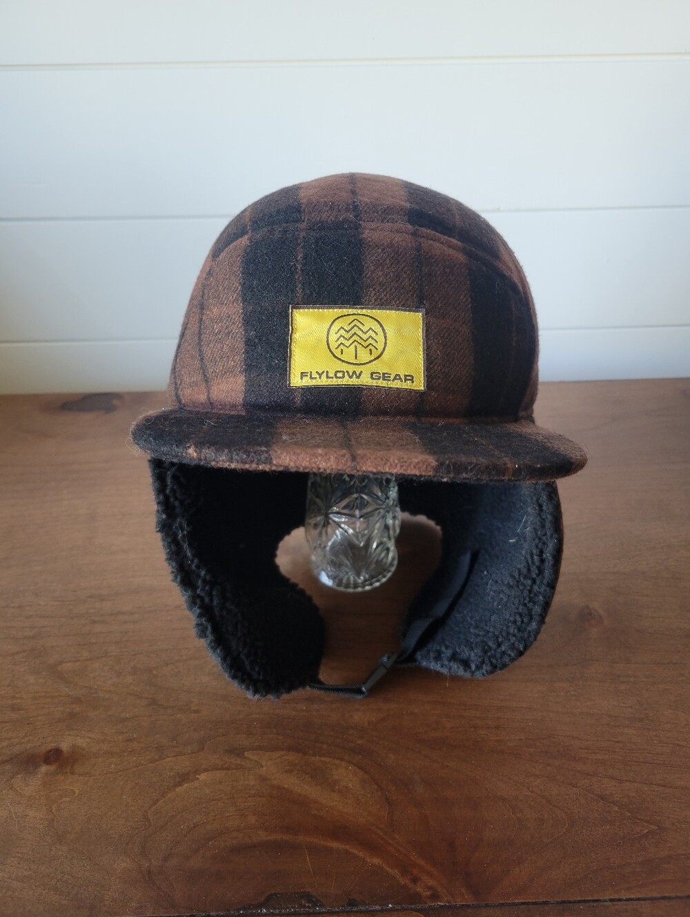 Flylow Gear Hat Mens S/M Buffalo Plaid Walleye Cap Ear Flap Hunting Outdoor